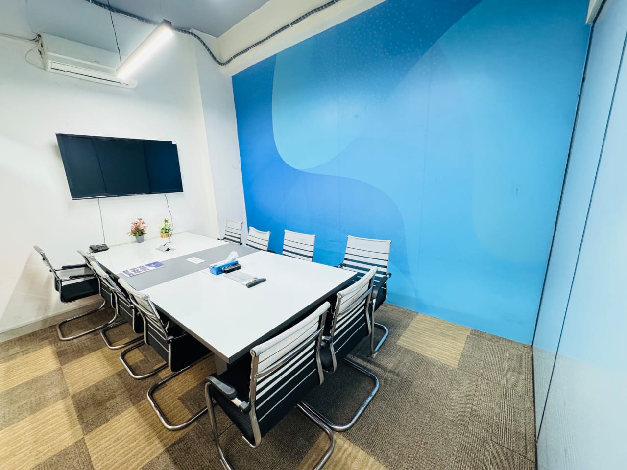 Private office cabin interior at Click Office